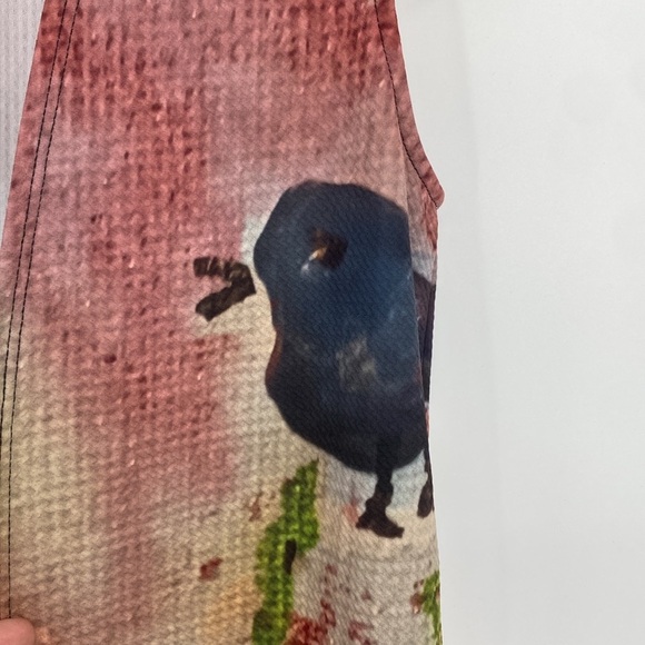 Le Galeriste Tweet Vest Cardigan Wearable Art Women Small Pink Purple Sleeveless - Picture 6 of 12